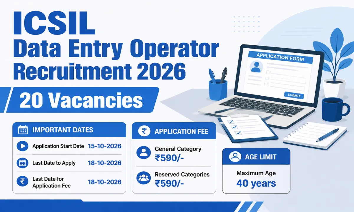 ICSIL Data Entry Operator Recruitment 2026